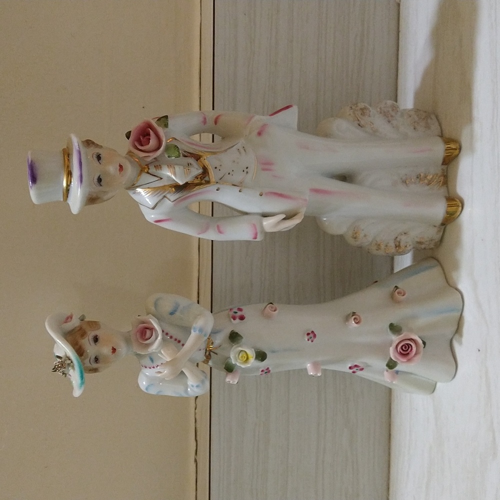 Vintage Victorian-Style Porcelain Silco Figurines Made In Japan